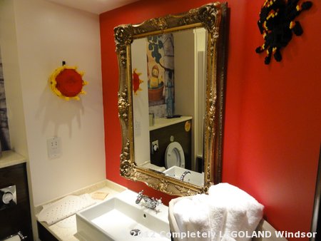 Kingdom bathroom, complete with LEGO crown and spider!