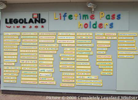 Lifetime Pass Holders' Wall